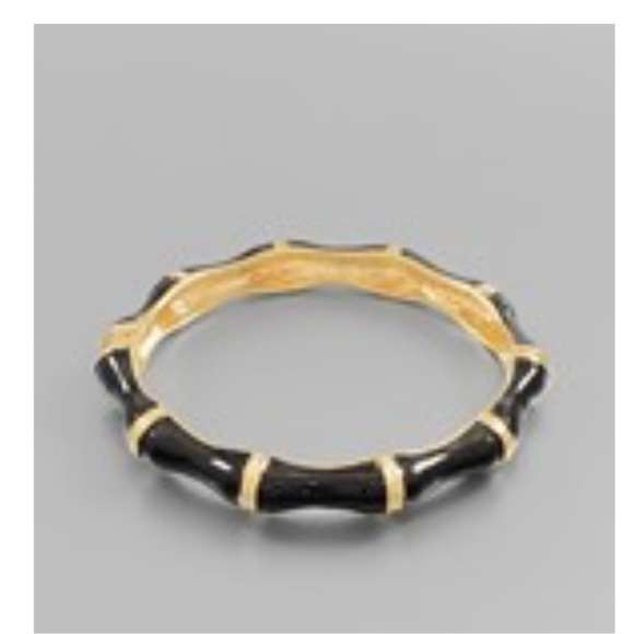 Jewelry - Bamboo bracelet Elegant Black and Gold Bangle Bracelet